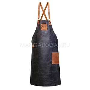 картинка МИГ-773h Кожаный фартук МангалКазан.ру с боковым карманом